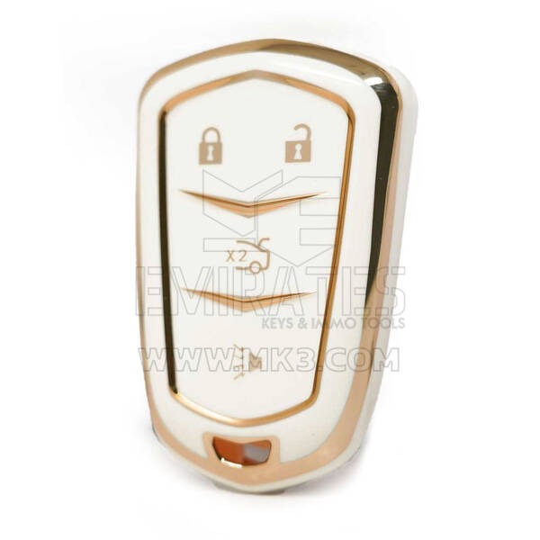 Нано Высококачественная крышка для кнопок Cadillac Remote Key 3 + 1 белого цвета
