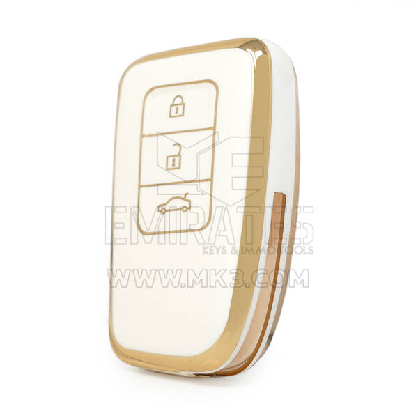 Funda Nano Alta Calidad Para Lexus Remote Key 3 Botones Color Blanco