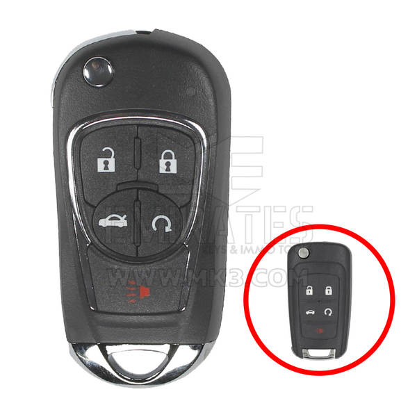 Chevrolet Flip Remote Key Shell 4+1 Tipo Modificado com Botão