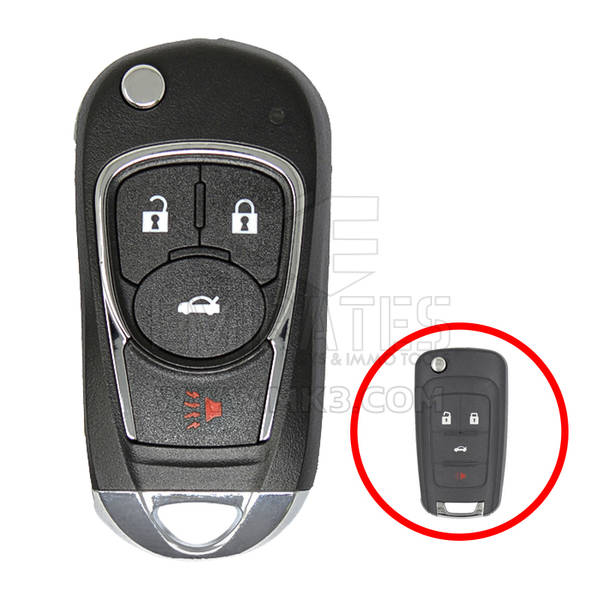 Chevrolet Flip Remote Key Shell 3+1 Button Modified Type