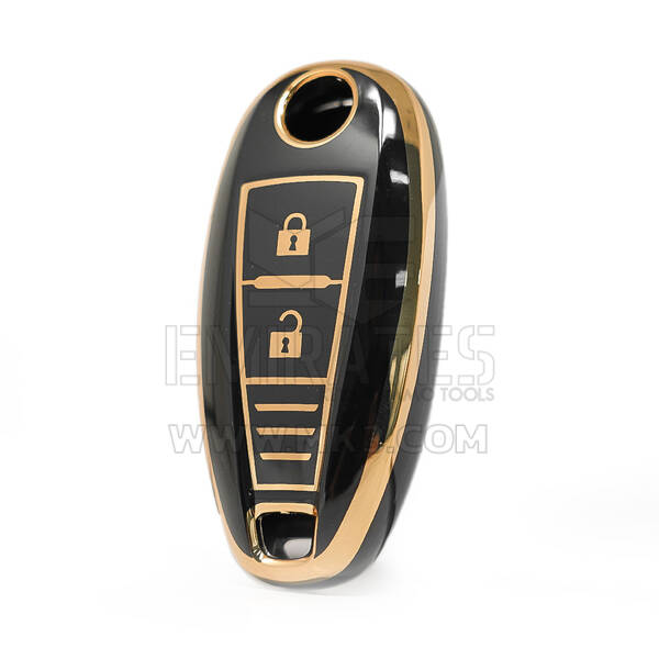 Nano cubierta de alta calidad para Suzuki Smart Remote Key 2 botones Color negro