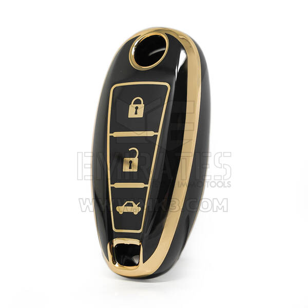 Funda Nano de alta calidad para llave remota Suzuki 3 botones Color negro