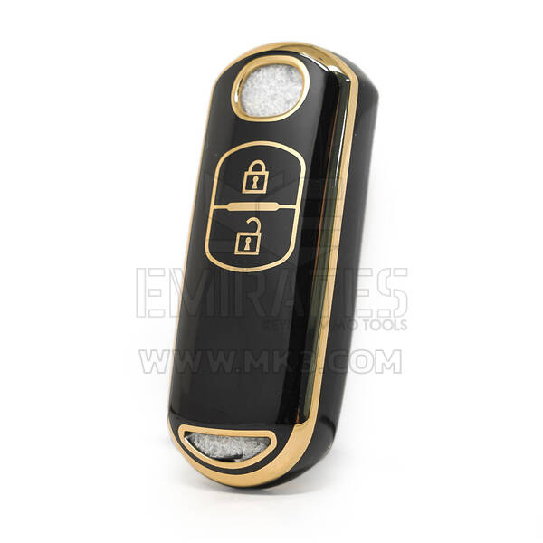 Nano High Quality Cover For Mazda Remote Key 2 Buttons Black Color