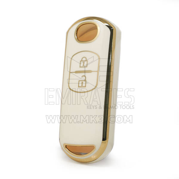 Nano High Quality Cover For Mazda Remote Key 2 Buttons White Color