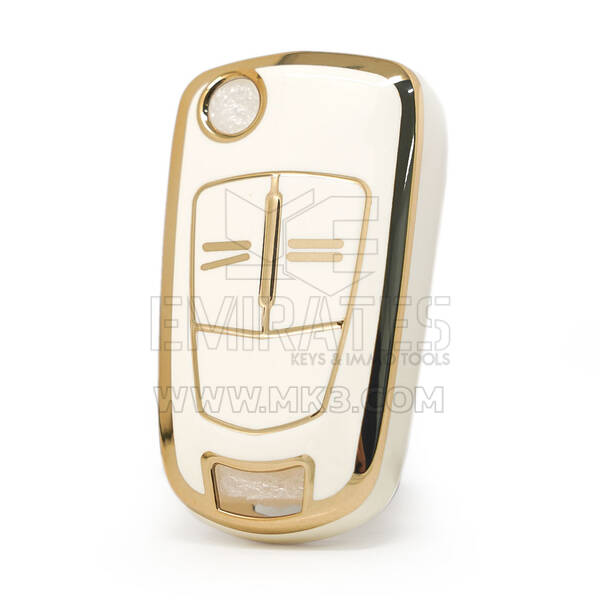 Nano Cover di alta qualità per chiave telecomando Opel Flip 2 pulsanti colore bianco