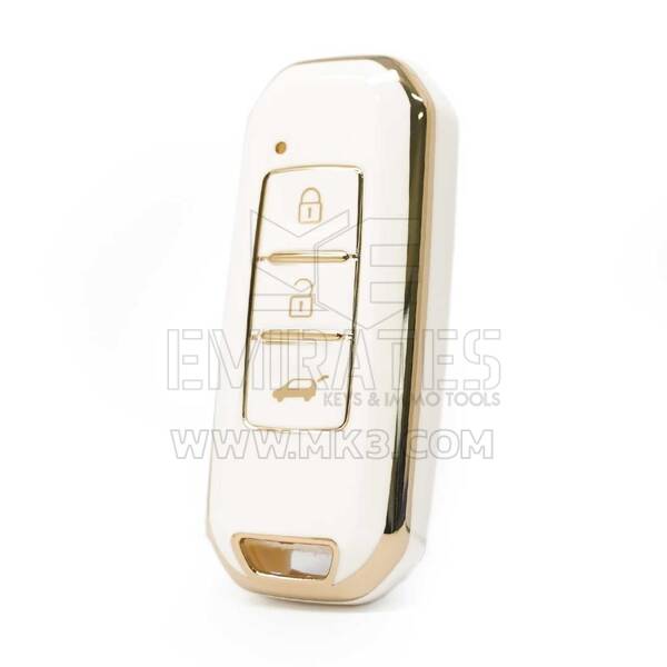 Couverture Nano de haute qualité pour clé à distance intelligente Baojun 3 boutons couleur blanche