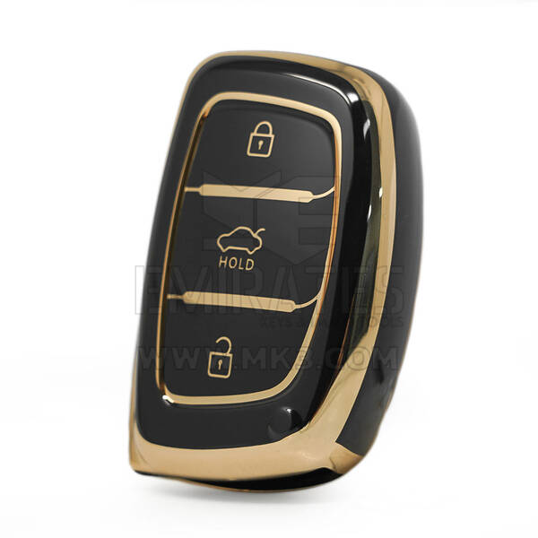 Capa nano de alta qualidade para Hyundai Tucson Smart Remote Key 3 botões cor preta