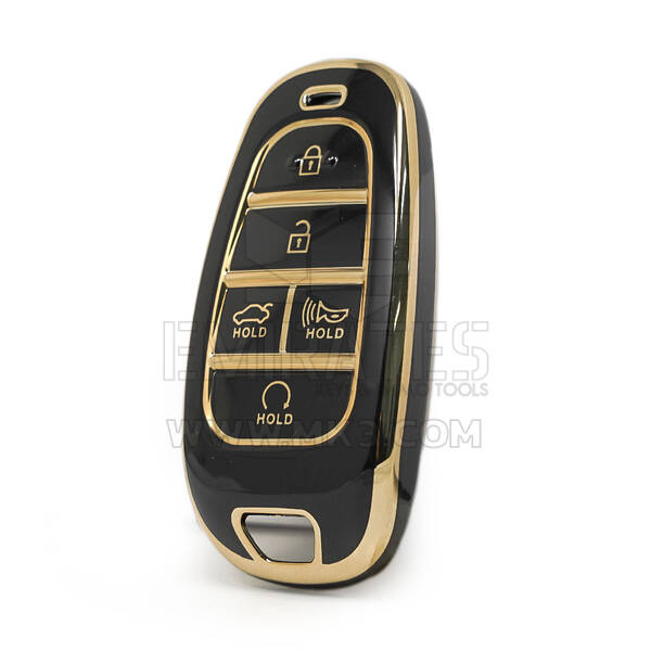 Nano High Quality Cover For Hyundai Sonata Remote Key 4+1 Auto Start Buttons Black Color