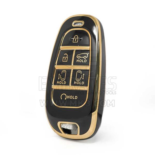 Nano High Quality Cover For Hyundai Remote Key 6 Buttons Auto Start Black Color