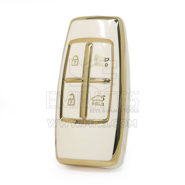 Nano High Quality Cover For Genesis Remote Key 3+1 Buttons White Color