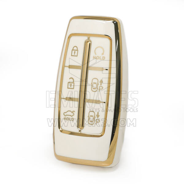 Nano High Quality Cover For Genesis Remote Key 6 Buttons Auto Start White Color