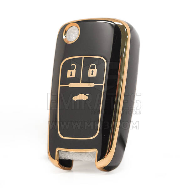 Housse Nano de haute qualité pour Opel Flip Remote Key 3 boutons couleur noire