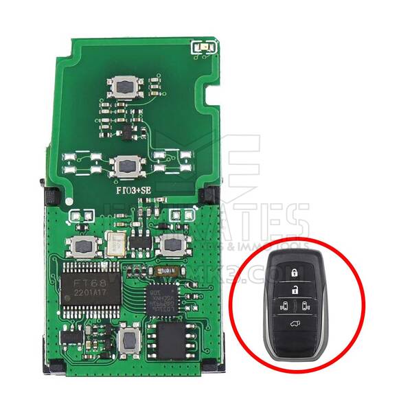 Lonsdor FT03-P0120B5 8A Chip 5 botones Smart Key PCB para Toyota Alphard Vellfire Alpha MPV Coche Frecuencia Convertible