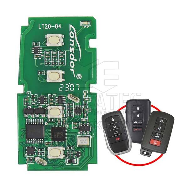 Lonsdor LT20-04NJ PCB remoto inteligente universal 40/80 bits e 8A para Toyota/Lexus 4 botões 433/315 MHz
