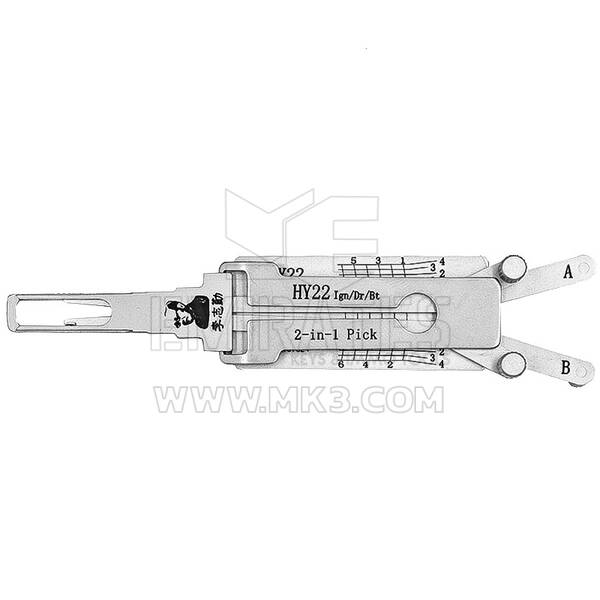 Strumento decodificatore plettro originale Lishi 2-in-1 HY22+AG