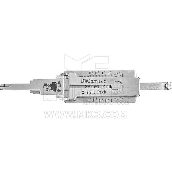 Ferramenta decodificadora de seleção Lishi 2 em 1 original CH1 / DW05 DW04