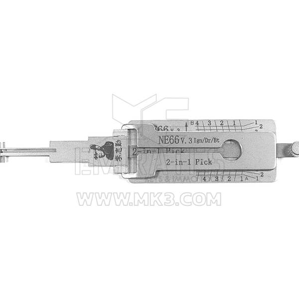 Ferramenta decodificadora de seleção Lishi 2 em 1 original NE66 + AG Volvo 4-track