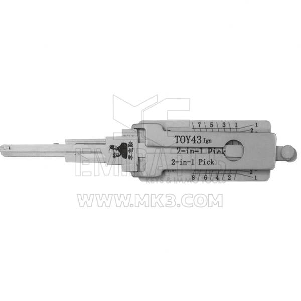 Ferramenta Decodificador de Seleção Lishi 2 em 1 Original TOY43 + AG 8 cortes