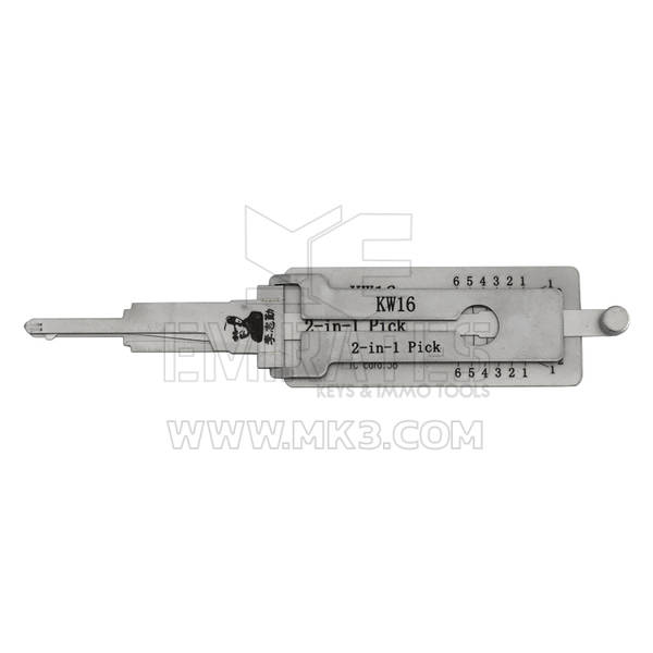 Herramienta decodificadora de selección 2 en 1 Lishi Original KW16-AG para motocicleta Kawasaki tipo antideslumbrante