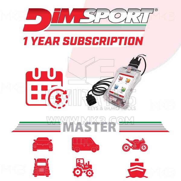 Dimsport - SINGLE TOOL 1 YEAR SUBSCRIPTION - NEW GENIUS - MULTIPLE CATEGORIES ENABLED (AV-ALL1YNGALL)