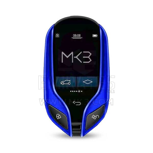 Système PKE de clé à distance intelligente modifiée universelle LCD pour toutes les voitures sans clé Style Maserati couleur bleue