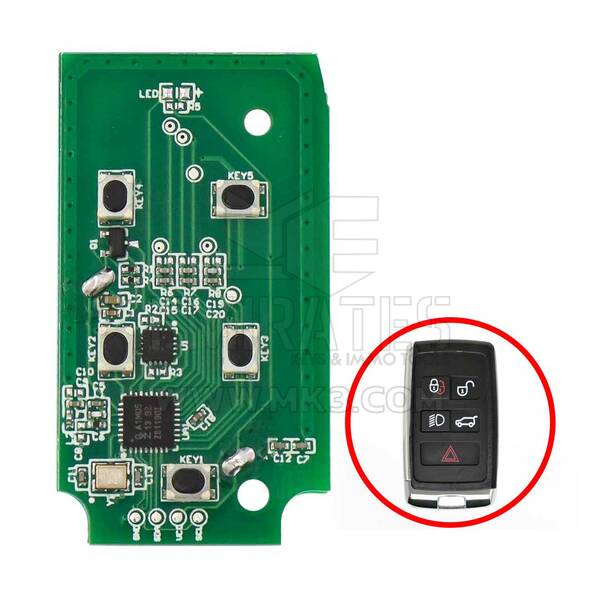 Placa chave inteligente Lonsdor para JLR Land Rover Jaguar 2018-2022 5 botões 433 MHz