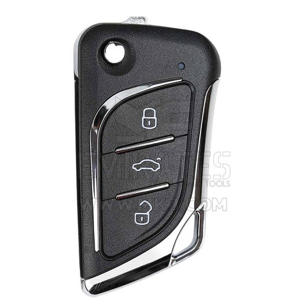 Xhorse Flip Remote Key 3 botones Estilo cuchillo Tipo de cable XKLKS0EN