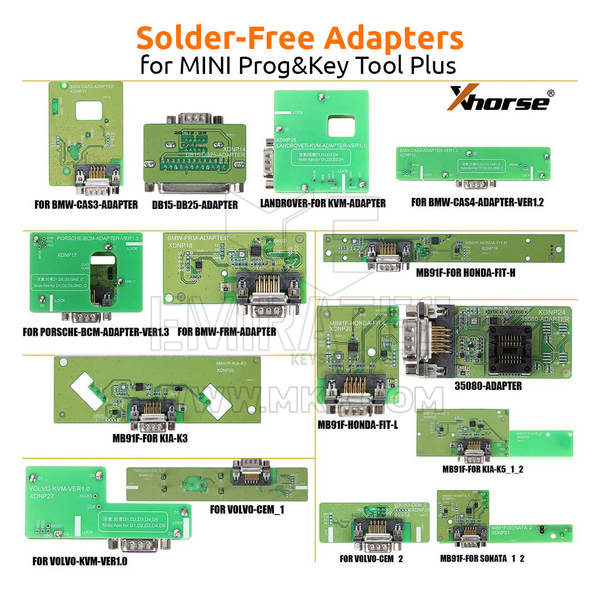 Pacote de kit de adaptadores sem solda Xhorse para Mini Prog & Key Tool Plus