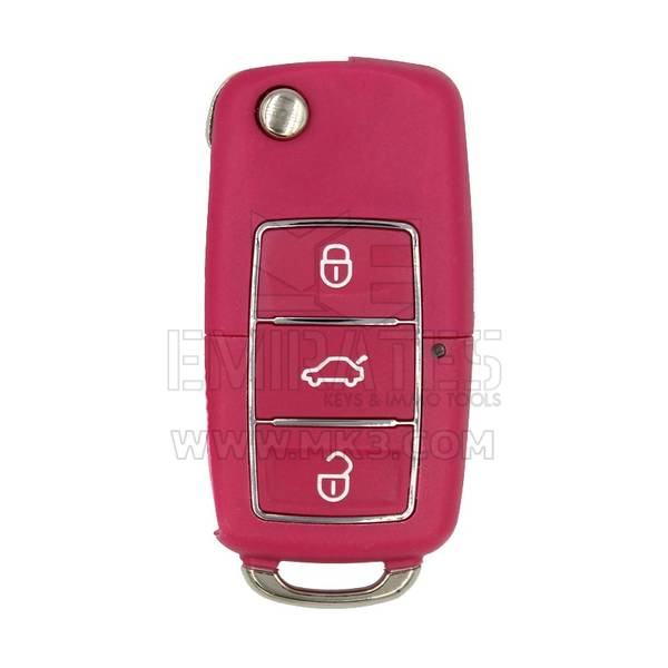 Chiave a distanza universale flip faccia a faccia 3 pulsanti 433 MHz tipo VW colore rosa RD264