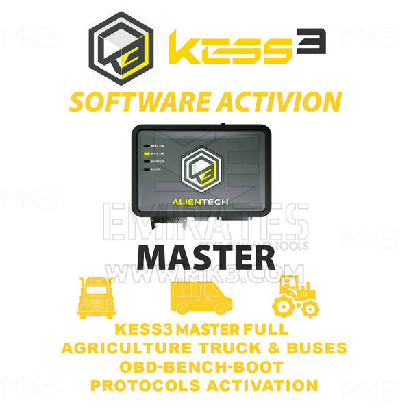 Alientech KESS3 Master camions et bus agricoles complets (OBD-Bench-Boot)