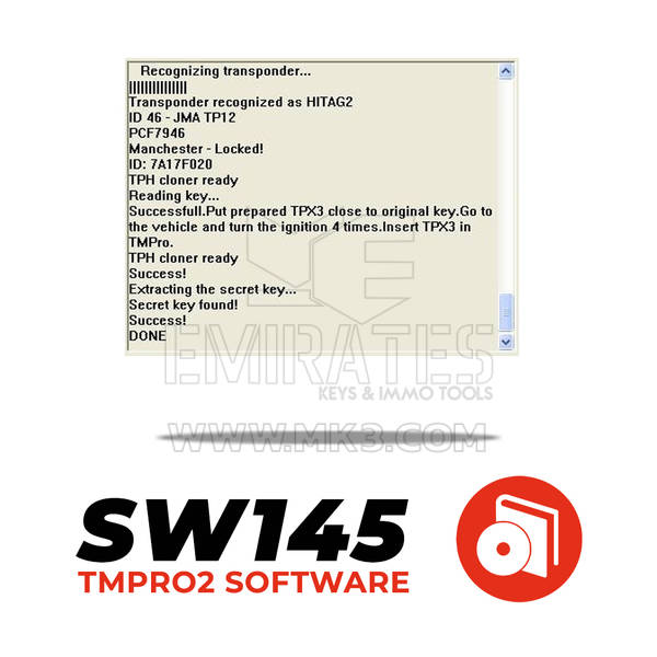 Tmpro SW 145 - آلة نسخ المفتاح على جهاز الإرسال والاستقبال JMA TPX3-4