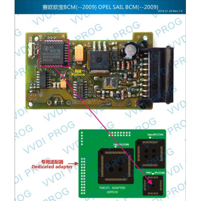 Xhorse VVDI Prog TMS370 PLCC28 - PLCC44 - PLCC68 Adapter XDPG16 MK9483