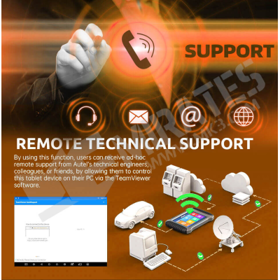 By using this function, users can receive ad-hoc remote support from Autel's technical engineers, colleagues, or friends, by allowing them to control this tablet device on their PC via the TeamViewer software.