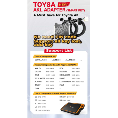 New Xhorse XDBASK Toyota 8A Smart Key Adapter for All Key Lost work with Key Tool Plus requires data collection and calculation | Emirates Keys