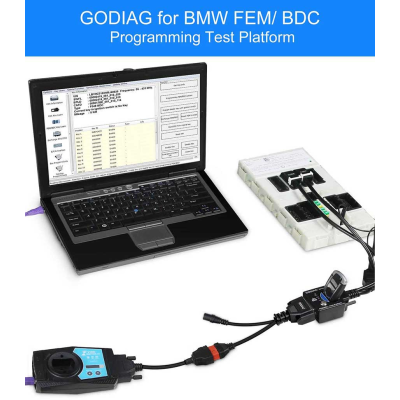 Novo GODIAG BMW FEM BDC Novo tipo de plataforma de teste para conexão de bancada Pode trabalhar em conjunto com ferramentas originais de AUTEL, LANÇAMENTO, XHORSE, CGDI, Foxwell