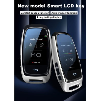 Novo kit de chave inteligente universal LCD de reposição com entrada sem chave e sistema de rastreamento de localização de carro IOS cor prata | Chaves dos Emirados