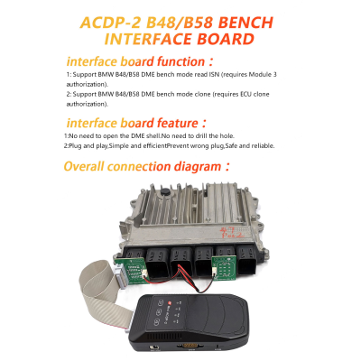 Placa de interface de bancada Yanhua ACDP2 B48/B58 para leitura e clonagem de B48/B58 ISN via modo de bancada | Chaves dos Emirados