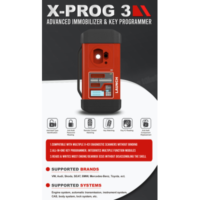 Launch X-PROG 3 El módulo avanzado de programación de llaves e inmovilizador es un potente dispositivo de lectura de chips que puede leer/escribir llaves del vehículo | Cayos de los Emiratos