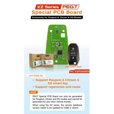 Xhorse – clé télécommande à 3 boutons XZPG00EN, PCB spécial, exclusivement pour Peugeot et citroën DS, Support de régénération et de réutilisation | Clés des Émirats