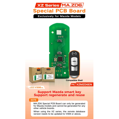 Nueva llave remota PCB especial Xhorse XZMZD6EN de 3 botones exclusivamente para regeneración y reutilización de Mazda | Cayos de los Emiratos