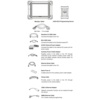 Autel MS908S Pro Auto Diagnostic Coding j2534 ECU Programing Accessories : 