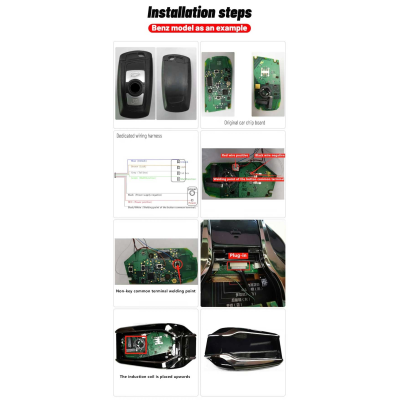 Novo aftermarket lcd universal modificado chave remota inteligente pke conforto sistema de acesso para todos os carros sem chave cor prata Chaves dos Emirados