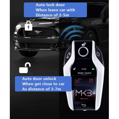 Nuevo mercado de accesorios LCD Universal modificado llave remota inteligente PKE sistema de acceso cómodo para todos los coches sin llave Color plata | Cayos de los Emiratos