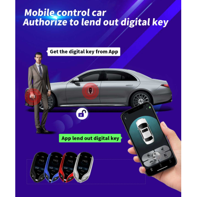 Nuevo sistema PKE de llave remota inteligente modificada Universal LCD del mercado de accesorios para todos los coches sin llave estilo Maserati Color plata | Cayos de los Emiratos