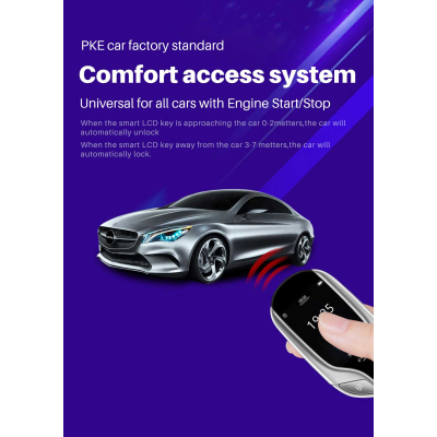 Nuovo sistema PKE di chiave remota intelligente modificato universale LCD aftermarket per tutte le auto senza chiave Stile Maserati Colore argento | Chiavi degli Emirati