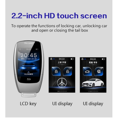 Novo kit de chave inteligente modificada universal LCD de reposição para todos os carros de entrada sem chave Mercedes Benz estilo clássico cor prata Chaves dos Emirados