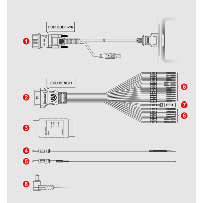 Yeni OBDSTAR P003 Tezgah/Önyükleme Adaptör Kiti ECU CS PIN için OBDSTAR IMMO Serisi Tabletler X300 DP, X300 Pro4 ve X300 DP Plus | Emirates Anahtarları