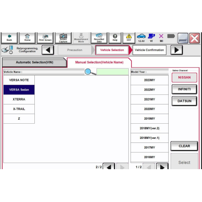 lista de veículos vxdiag nissan 4