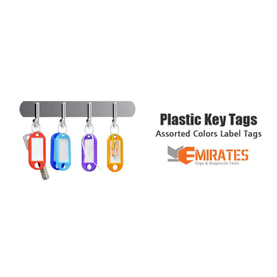 New Aftermarket Plastic Key Label Colorful Tags 200 Pcs, Bulk Key Labels with Ring and Label Window, Key Chain ID Tags, Key Identifiers for Name | Emirates Keys