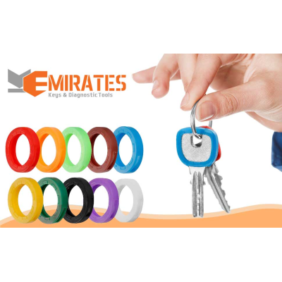 New Aftermarket Silicone Key Ring Toppers Coloridos 200 PCs Caixa Cor Brilhante Oco Silicone Key Cap Capa Topper Keyring Chaveiro | Chaves dos Emirados